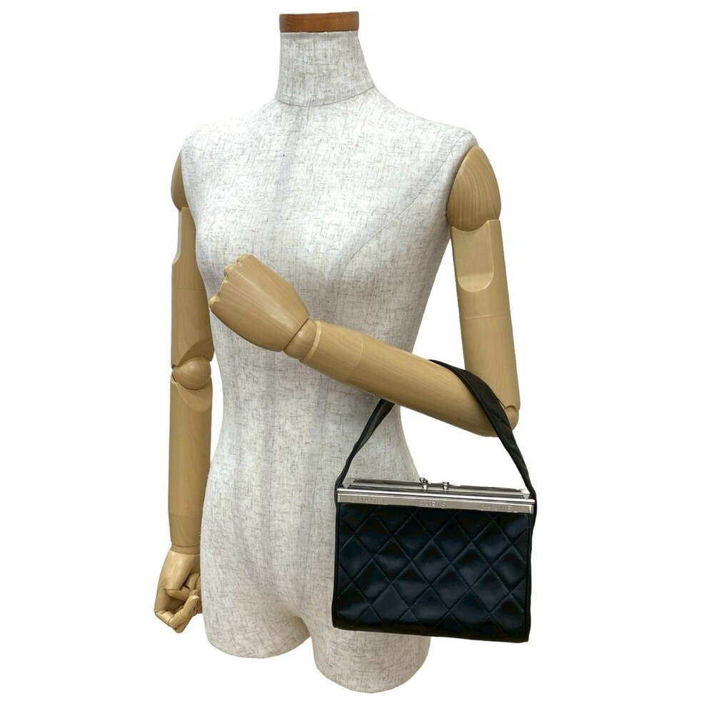 CHANEL Black Lambskin Leather Logo Vanity Bag - Picture 2 of 10